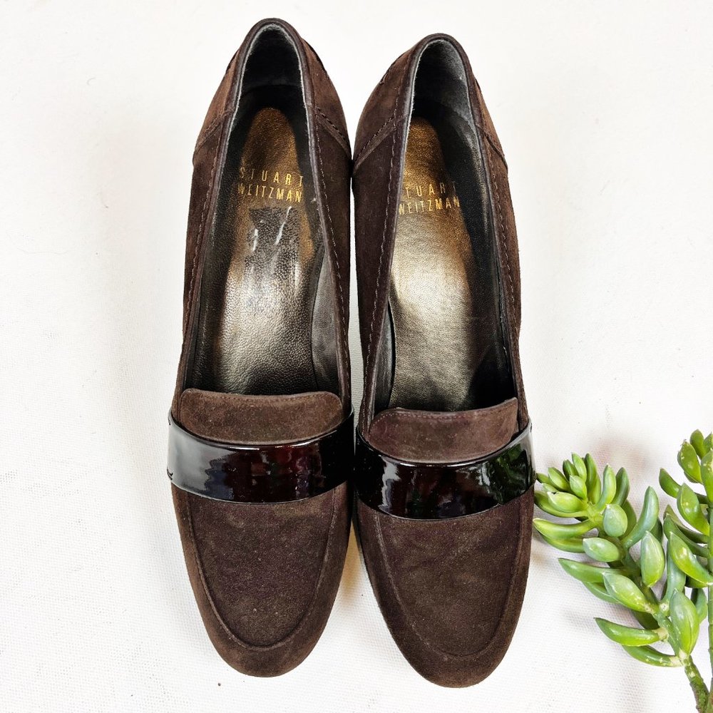 Stuart Weitzman Suede Loafer Pumps 7.5 - Picture 3 of 6
